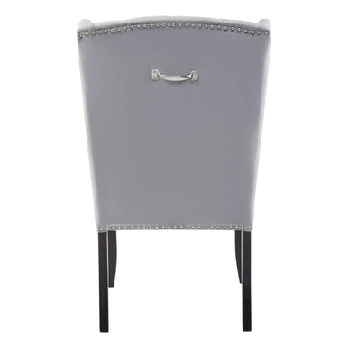 Plush Grey Velvet Dining Chair
