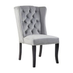 Plush Grey Velvet Dining Chair
