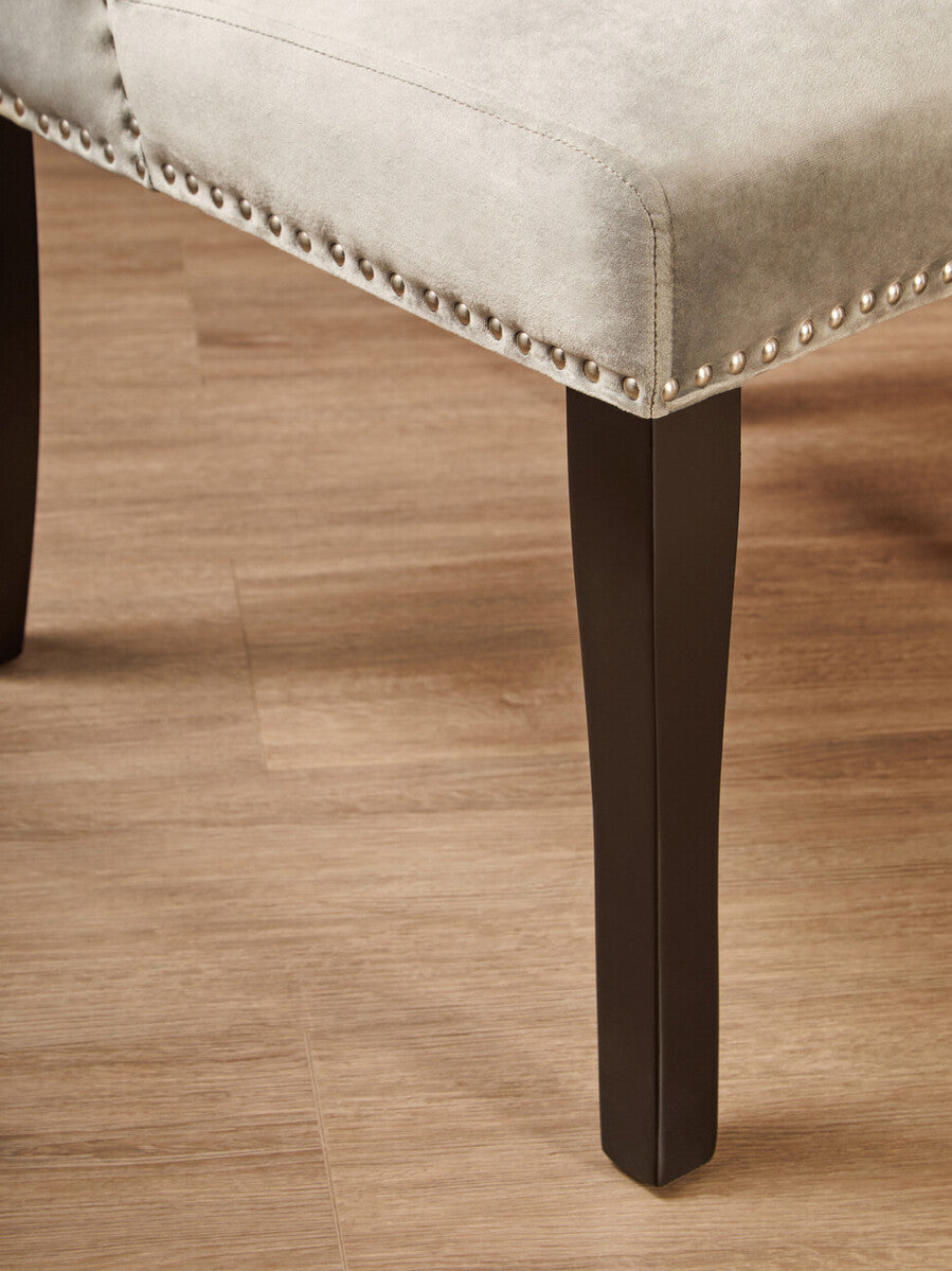 Plush Grey Velvet Dining Chair