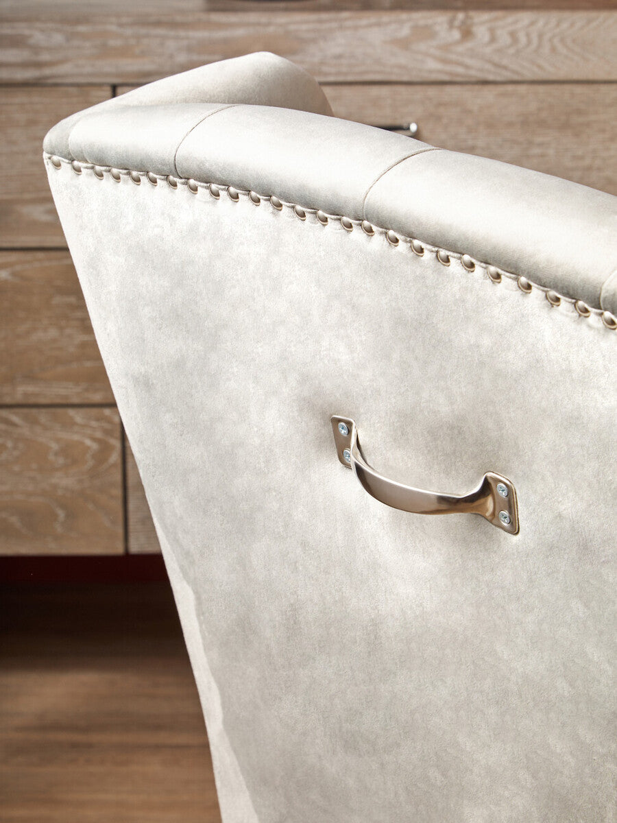 Plush Grey Velvet Dining Chair