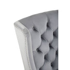 Plush Grey Velvet Dining Chair