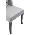 Plush Grey Velvet Dining Chair