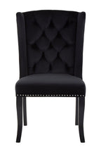 Black Velvet Dining Chair with Dark Legs