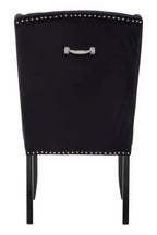 Black Velvet Dining Chair with Dark Legs