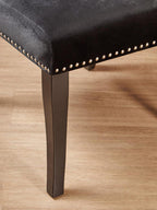 Black Velvet Dining Chair with Dark Legs