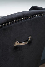 Black Velvet Dining Chair with Dark Legs