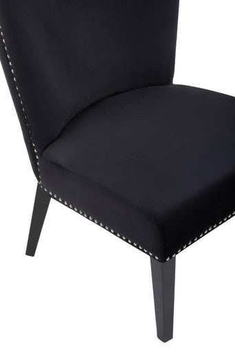 Black Winged Dining Chair