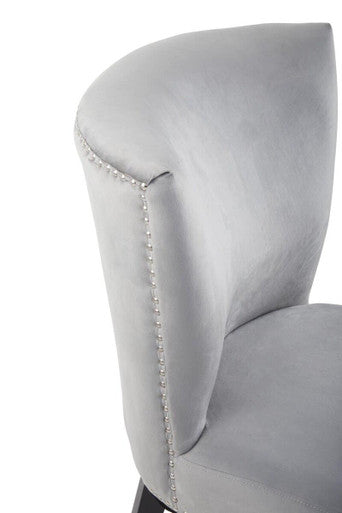Grey Winged Dining Chair