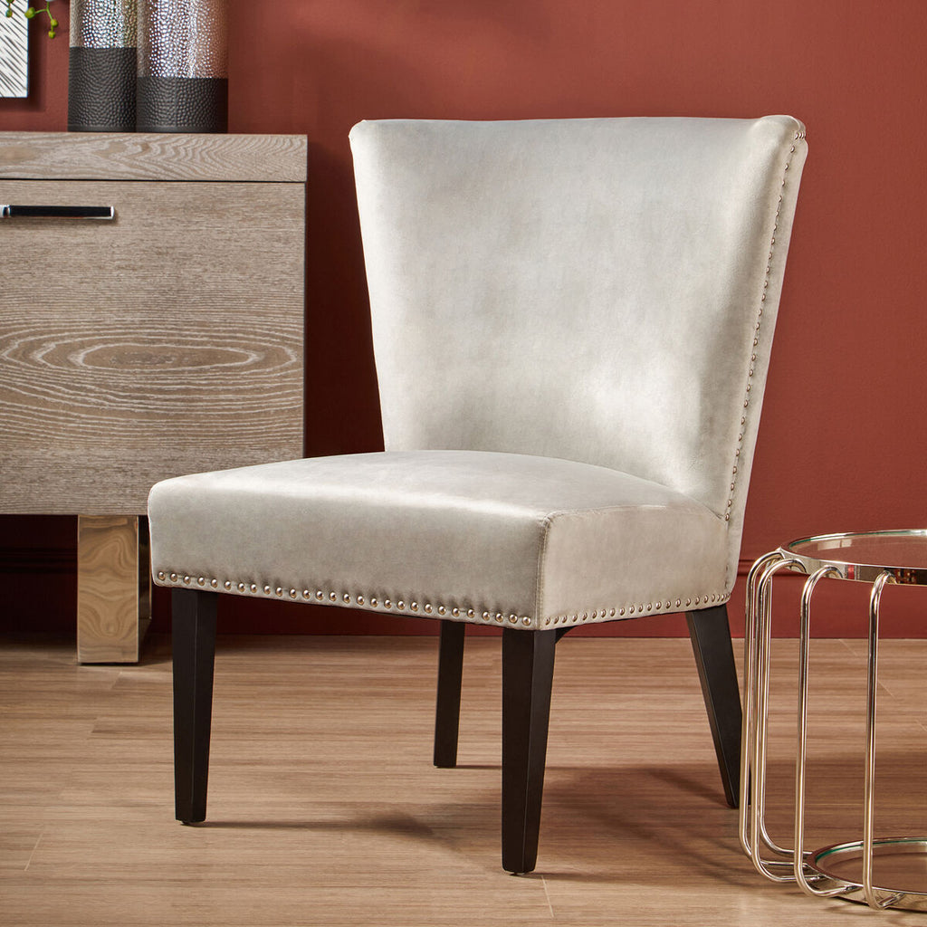 Grey Winged Dining Chair