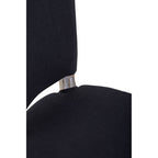 Black Linen Dining Chair with Antique Wood Legs