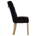 Black Buttoned Dining Chair with Antique Legs