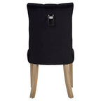 Black Buttoned Dining Chair with Antique Legs