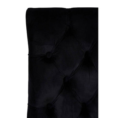 Black Buttoned Dining Chair with Antique Legs