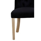 Black Buttoned Dining Chair with Antique Legs