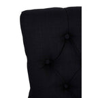 Black Linen Studded Dining Chair