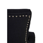 Black Linen Studded Dining Chair