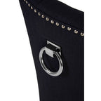 Black Linen Studded Dining Chair