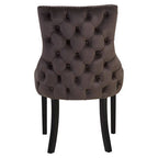 Grey Velvet Button Tufted Dining Chair