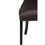 Grey Velvet Button Tufted Dining Chair
