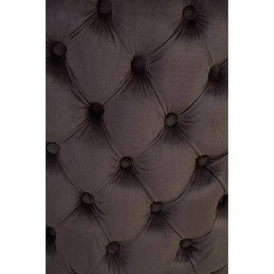 Grey Velvet Button Tufted Dining Chair