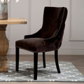 Grey Velvet Button Tufted Dining Chair