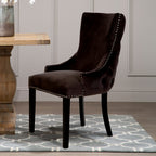 Grey Velvet Button Tufted Dining Chair