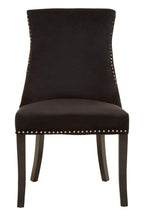 Studded Black Velvet Dining Chair