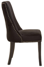 Studded Black Velvet Dining Chair