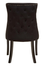 Studded Black Velvet Dining Chair