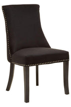 Studded Black Velvet Dining Chair