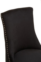 Studded Black Velvet Dining Chair