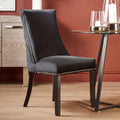 Studded Black Velvet Dining Chair