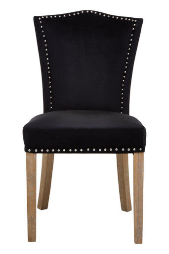 Black Dining Chair with Sculpted Back