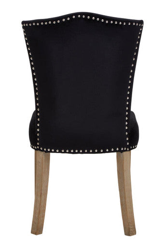 Black Dining Chair with Sculpted Back