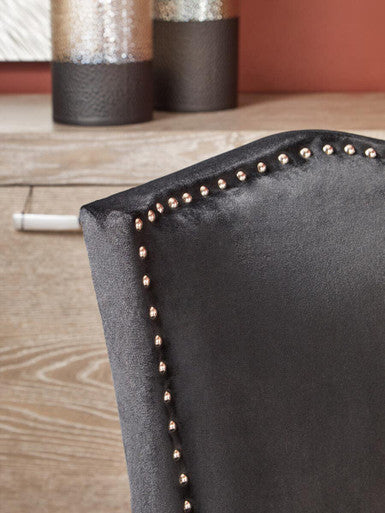 Black Dining Chair with Sculpted Back