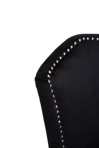 Black Dining Chair with Sculpted Back