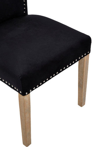 Black Dining Chair with Sculpted Back
