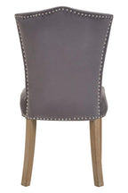 Grey Velvet Dining Chair with Antique Legs