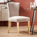 Grey Velvet Dining Chair with Antique Legs