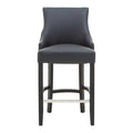 Charcoal Leather Effect Bar Chair