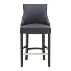 Charcoal Leather Effect Bar Chair