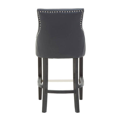 Charcoal Leather Effect Bar Chair