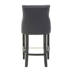 Charcoal Leather Effect Bar Chair