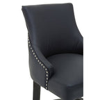 Charcoal Leather Effect Bar Chair