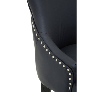 Charcoal Leather Effect Bar Chair