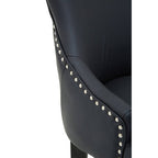 Charcoal Leather Effect Bar Chair