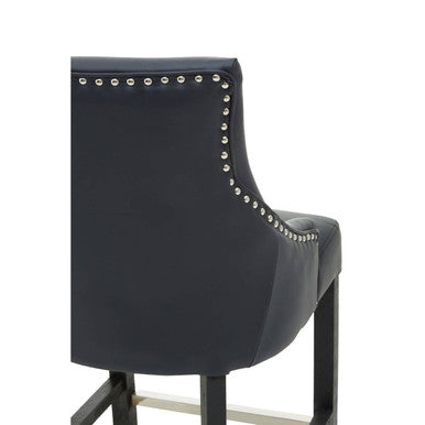 Charcoal Leather Effect Bar Chair