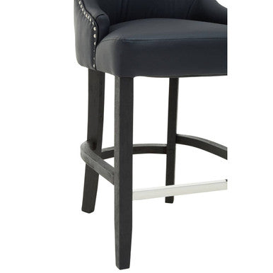 Charcoal Leather Effect Bar Chair