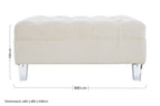 Sand Fabric Button Tufted Large Footstool