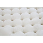 Sand Fabric Button Tufted Large Footstool